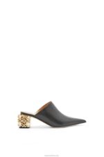 Loewe Women Anagram heel mule in calfskin 206XF764 Black
