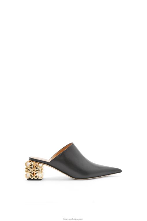 loewe_women_anagram_heel_mule_in_calfskin_206xf764_black.jpg Loewe Women Anagram heel mule in calfskin 206XF764 Black - Image 1
