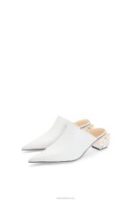 Loewe Women Anagram heel mule in calfskin 206XF765 White - Image 2