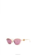 Loewe Women Anagram hexagonal sunglasses in metal 206XF1445 Burgundy - Image 2