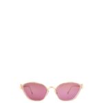 Loewe Women Anagram hexagonal sunglasses in metal 206XF1445 Burgundy