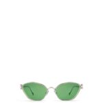 Loewe Women Anagram hexagonal sunglasses in metal 206XF1446 Dark Green