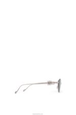 Loewe Women Anagram hexagonal sunglasses in metal 206XF1446 Dark Green - Image 4