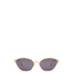 Loewe Women Anagram hexagonal sunglasses in metal 206XF1447 Smoke/Moka