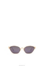 Loewe Women Anagram hexagonal sunglasses in metal 206XF1447 Smoke/Moka