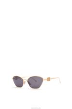 Loewe Women Anagram hexagonal sunglasses in metal 206XF1447 Smoke/Moka - Image 3