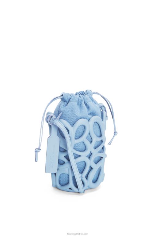 Loewe Women Anagram inflated pocket in light foam rubber 206XF576 Dusty Blue - Image 4