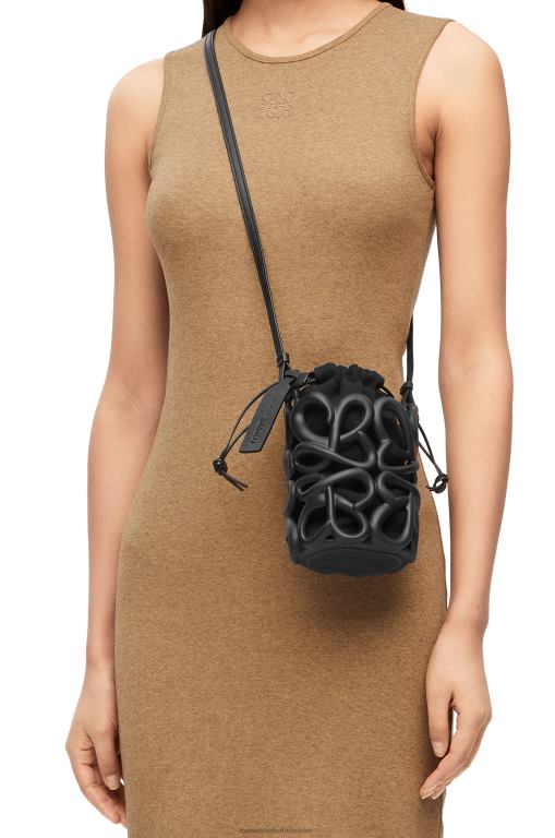 Loewe Women Anagram inflated pocket in light foam rubber 206XF578 Black - Image 2