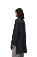 Loewe Women Anagram lavaliere blouse in silk 206XF917 Deep Blue - Image 3