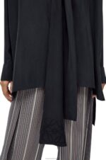 Loewe Women Anagram lavaliere blouse in silk 206XF917 Deep Blue - Image 4
