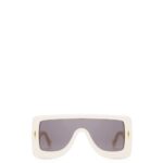 Loewe Women Anagram mask sunglasses in acetate 206XF1473 Ivory