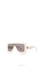 Loewe Women Anagram mask sunglasses in acetate 206XF1473 Ivory - Image 3