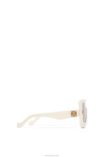 Loewe Women Anagram mask sunglasses in acetate 206XF1473 Ivory - Image 4
