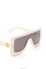 Loewe Women Anagram mask sunglasses in acetate 206XF1473 Ivory - Image 5