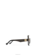 Loewe Women Anagram mask sunglasses in acetate 206XF1474 Black - Image 4