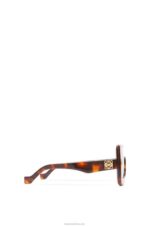 Loewe Women Anagram mask sunglasses in acetate 206XF1490 Havana - Image 4