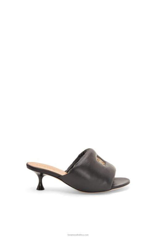 loewe_women_anagram_padded_mule_in_lambskin_206xf755_black.jpg Loewe Women Anagram padded mule in lambskin 206XF755 Black - Image 1