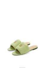 Loewe Women Anagram padded slide in lambskin 206XF686 Pale Green - Image 2