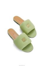 Loewe Women Anagram padded slide in lambskin 206XF686 Pale Green - Image 3