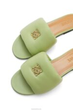 Loewe Women Anagram padded slide in lambskin 206XF686 Pale Green - Image 4