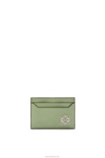 Loewe Women Anagram plain cardholder in pebble grain calfskin 206XF1355 Rosemary