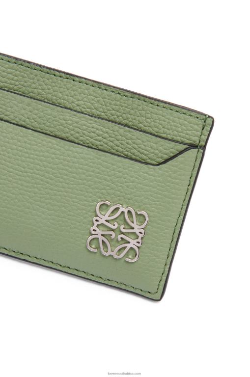 Loewe Women Anagram plain cardholder in pebble grain calfskin 206XF1355 Rosemary - Image 4