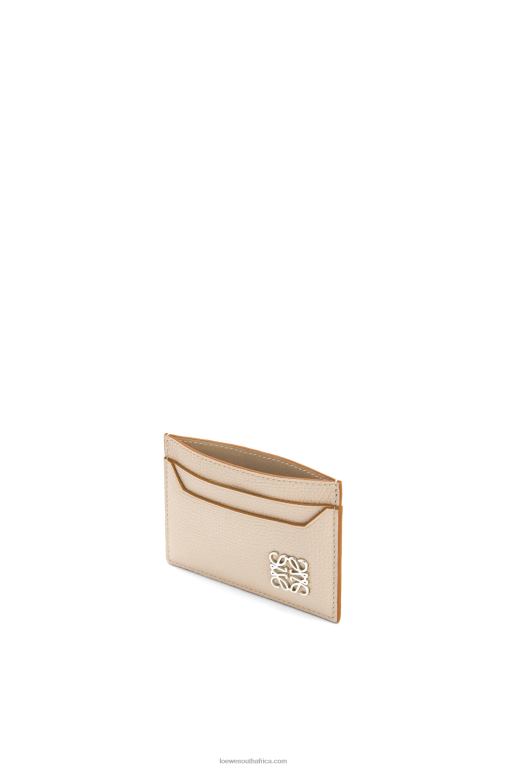 Loewe Women Anagram plain cardholder in pebble grain calfskin 206XF1356 Light Ghost - Image 2