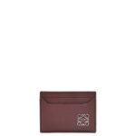 Loewe Women Anagram plain cardholder in pebble grain calfskin 206XF1358 Burgundy