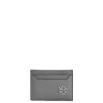 Loewe Women Anagram plain cardholder in pebble grain calfskin 206XF1372 Asphalt Grey