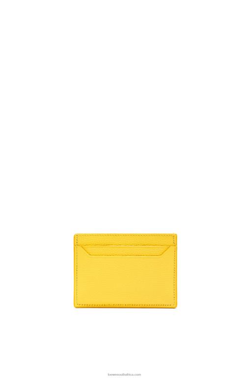 Loewe Women Anagram plain cardholder in pebble grain calfskin 206XF1402 Lemon - Image 3