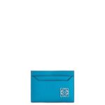 Loewe Women Anagram plain cardholder in pebble grain calfskin 206XF1415 Lagoon Blue