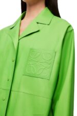 Loewe Women Anagram pyjama blouse in nappa 206XF884 Fluo Green - Image 4