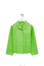 Loewe Women Anagram pyjama blouse in nappa 206XF884 Fluo Green - Image 5