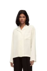 Loewe Women Anagram pyjama blouse in silk 206XF910 Ivory - Image 2