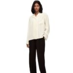 Loewe Women Anagram pyjama blouse in silk 206XF910 Ivory