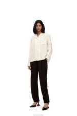 Loewe Women Anagram pyjama blouse in silk 206XF910 Ivory