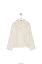 Loewe Women Anagram pyjama blouse in silk 206XF910 Ivory - Image 5