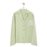 Loewe Women Anagram pyjama blouse in silk 206XF911 Pale Green