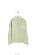 Loewe Women Anagram pyjama blouse in silk 206XF911 Pale Green