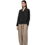 Loewe Women Anagram pyjama blouse in silk 206XF912 Black