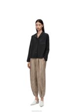 Loewe Women Anagram pyjama blouse in silk 206XF912 Black