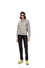 Loewe Women Anagram regular fit hoodie in cotton 206XF826 Grey Melange