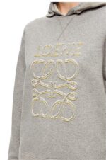Loewe Women Anagram regular fit hoodie in cotton 206XF826 Grey Melange - Image 4