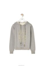 Loewe Women Anagram regular fit hoodie in cotton 206XF826 Grey Melange - Image 5