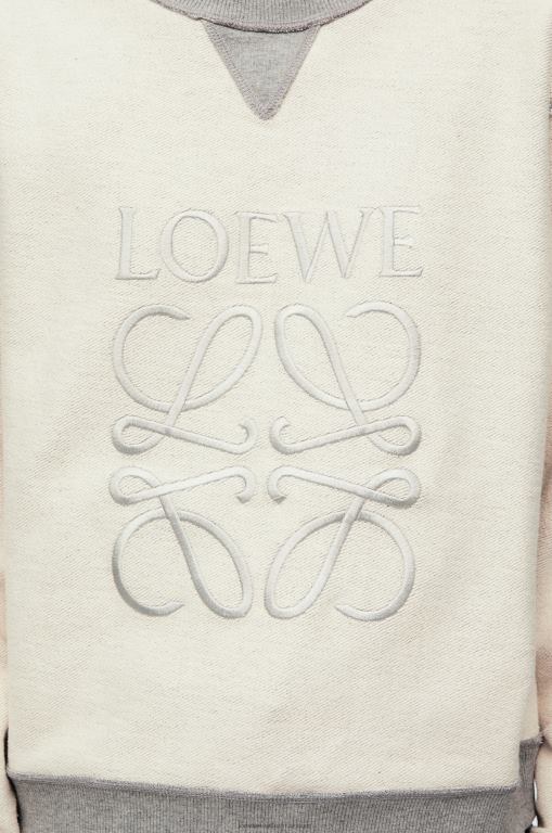 Loewe Women Anagram regular fit sweatshirt in cotton 206XF825 Grey Melange - Image 4