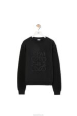 Loewe Women Anagram regular fit sweatshirt in cotton 206XF838 Black - Image 2