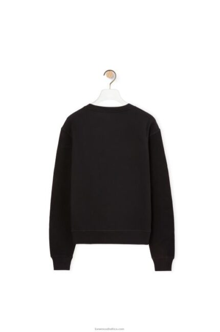 Loewe Women Anagram regular fit sweatshirt in cotton 206XF838 Black