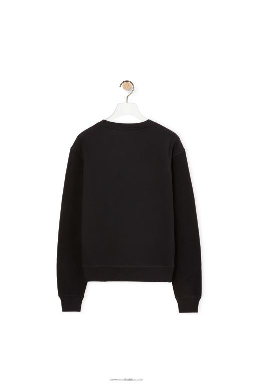 loewe_women_anagram_regular_fit_sweatshirt_in_cotton_206xf838_black.jpg Loewe Women Anagram regular fit sweatshirt in cotton 206XF838 Black - Image 1