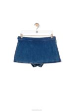Loewe Women Anagram shorts in denim 206XF1168 Medium Blue - Image 5