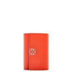 Loewe Women Anagram small vertical wallet in pebble grain calfskin 206XF1205 Sunrise Orange
